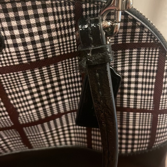 Coach Peyton Glen Plaid Cora Dome Satchel Crossbody F37056 Black - Picture 7 of 8